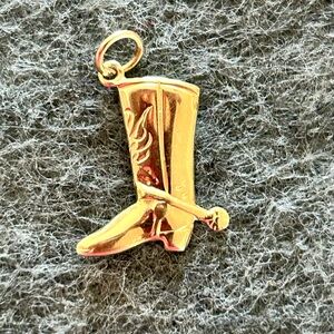 Gold cowboy boot charm